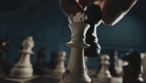 Blurry Chess Board with Moving Pieces