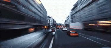 Blurry City Street With Many Cars