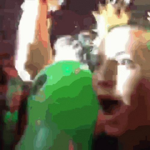 Blurry Face Green Background