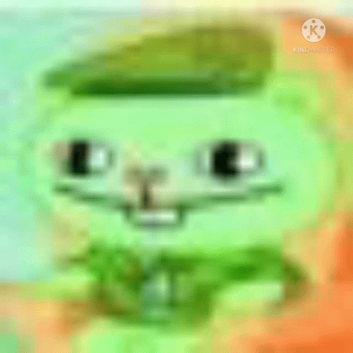 Blurry Green Frog Wearing Hat GIF