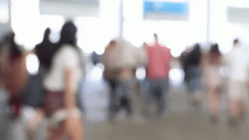 Blurry Group Of People Walking GIF