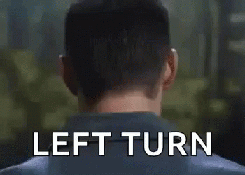 Blurry Man Face Saying Left Turn GIF