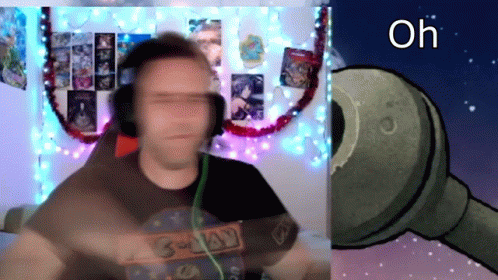 Blurry Man in Headphones and 3-Way Shirt