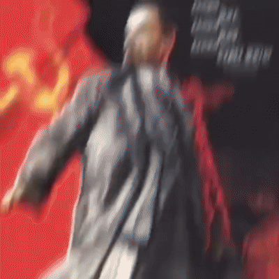 Blurry Man on Red and Black Background 33