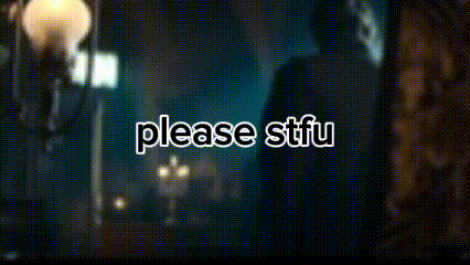 Blurry Man Saying Please STFU GIF