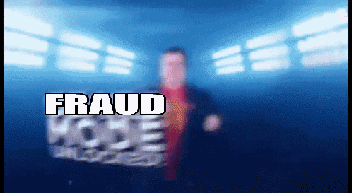 Blurry Man With Fraud Text