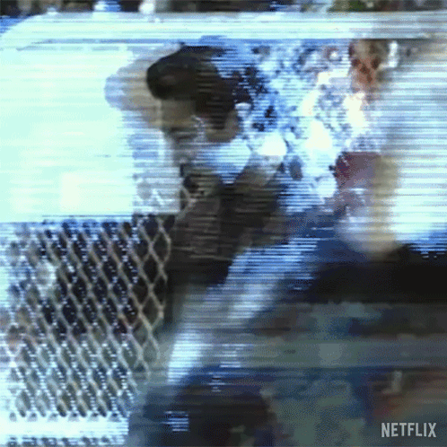 Blurry Man With Netflix Logo