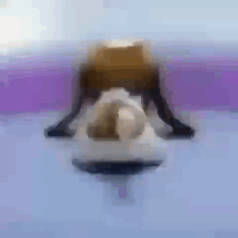 Blurry Person Doing Yoga Pose on Purple