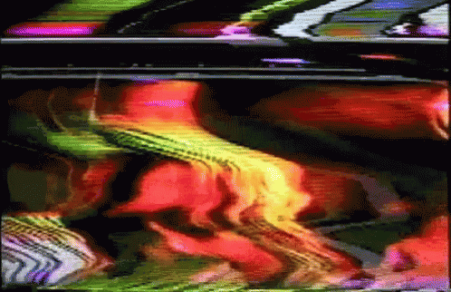 Blurry Person Face Red Yellow Background GIF