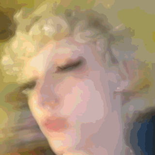 Blurry Person Face Yellow Background