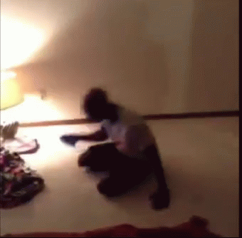 Blurry Person Kneeling