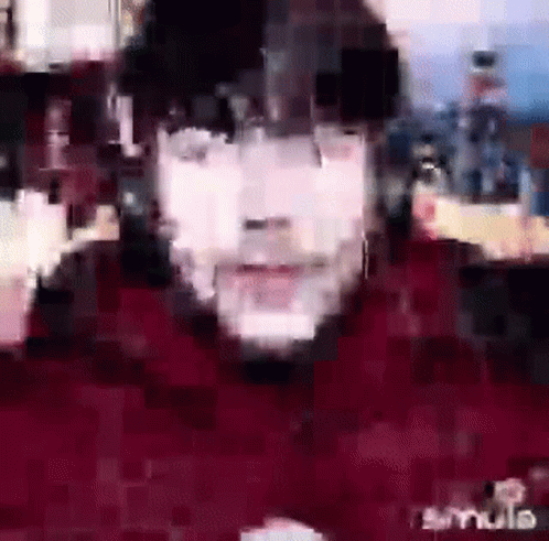 Blurry Person's Face Red Background