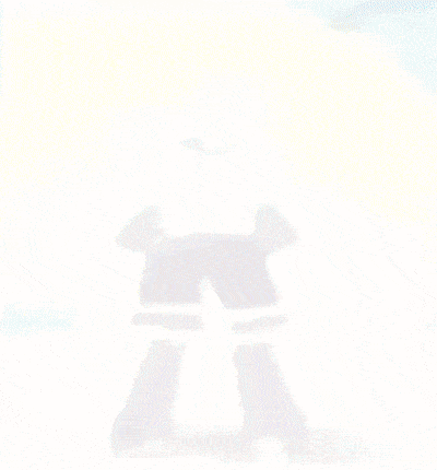 Blurry Person Standing in Front of Yellow Circle