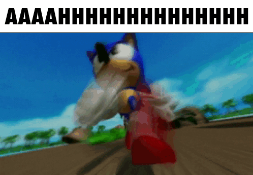 Blurry Sonic the Hedgehog Saying Aaah