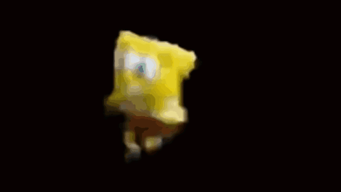 Blurry SpongeBob SquarePants On Black Background GIF