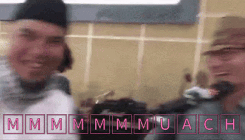 Blurry Two People Saying Mmmmmuach GIF