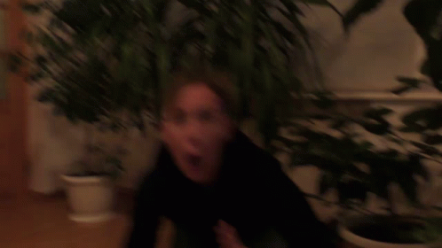 Blurry Woman Face in Front of Bookshelf