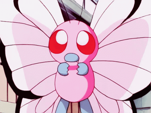 Butterfree Blush Reaction GIF