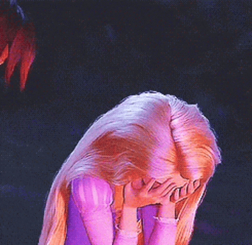 Rapunzel Covering Her Face Blush GIF