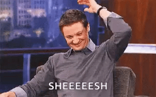 Jeremy Renner Blush Sheesh GIF