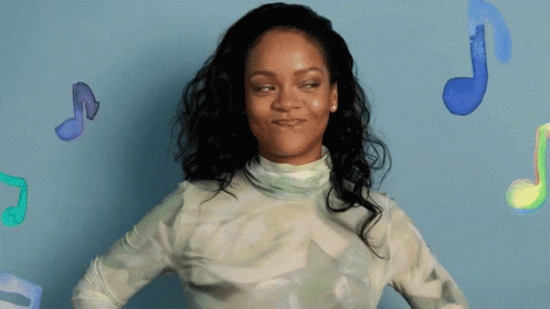 Rihanna Embarrassed Blush GIF