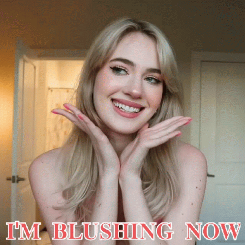 Woman Giggle Blush GIF
