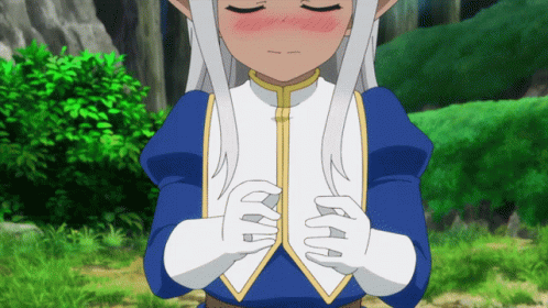 Dark Elf Carla Blushing Anime GIF