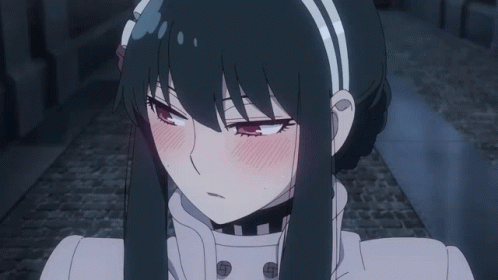 Talking Yor Forger Blushing Anime GIF