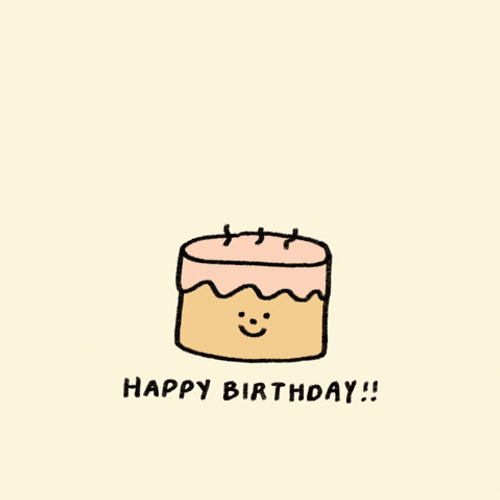Blushing Happy Birthday Cake GIF