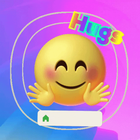 Blushing Hug Emoji Sticker GIF
