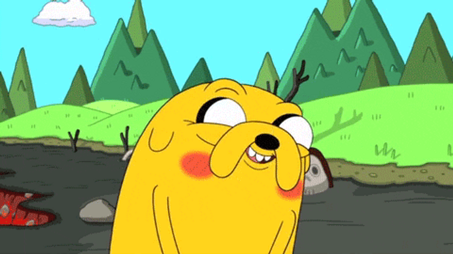 Blushing Jake Adventure Time GIF
