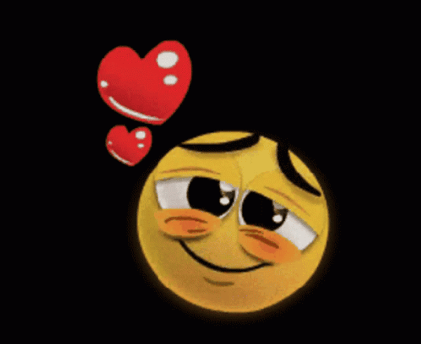 Blushing Love Emoji Flying GIF