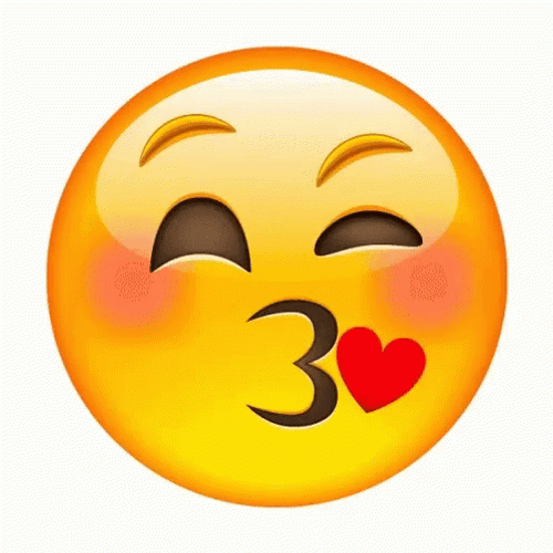 Blushing Love Emoji Kiss GIF