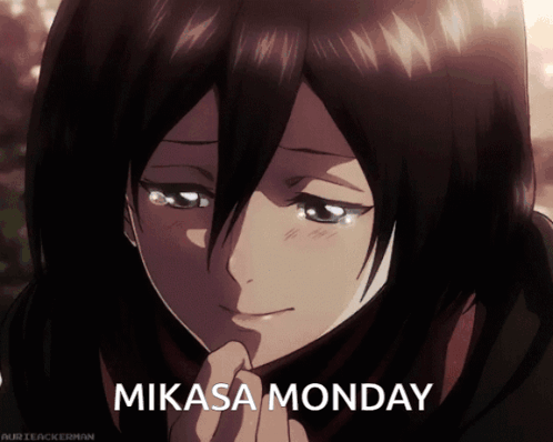 Blushing Mikasa Monday GIF