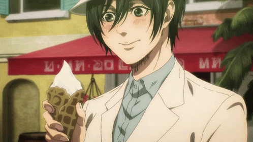 Blushing Mikasa With Ice Cream GIF