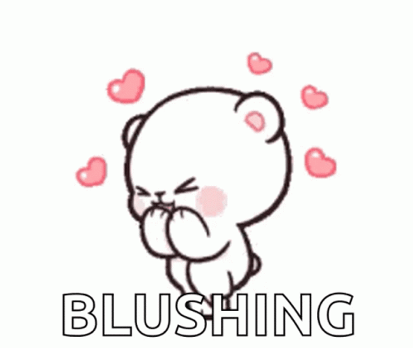 Blushing Mocha Bear Feeling Flattered GIF