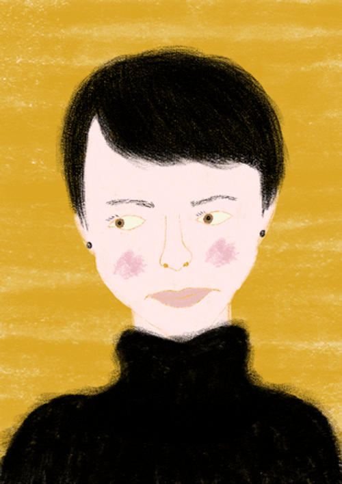 Blushing Portrait Painting GIF