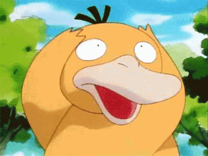 Blushing Psyduck Oh Stop GIF