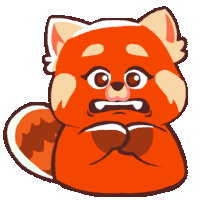 Blushing Red Panda Sticker GIF
