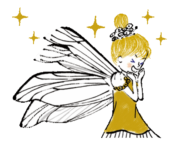 Blushing Yellow Fairy Sketch GIF