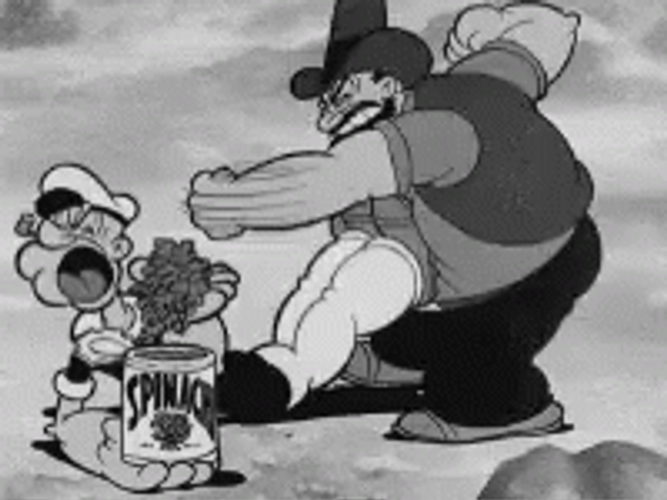 Bluto Popeye Silly Fight GIF