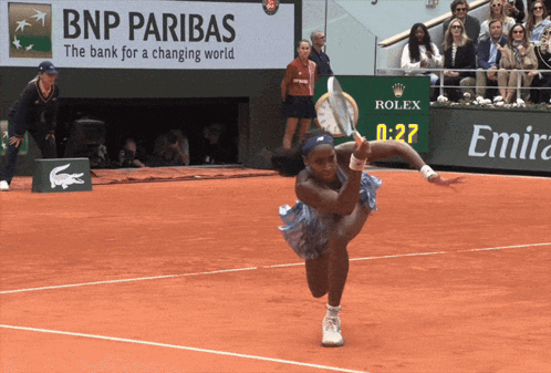 BNP Paribas Ad Behind Tennis Player