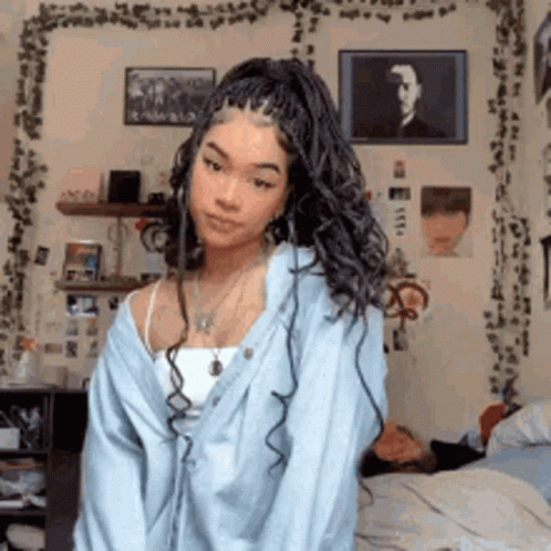 Aesthetic Girl Curly Hair GIF