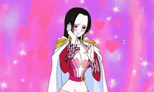 Boa Hancock Blushing Hearts Anime Love GIF