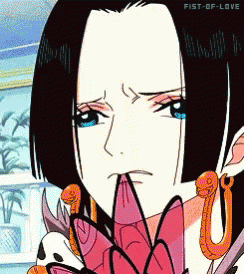 Boa Hancock Sad Scale Bite GIF