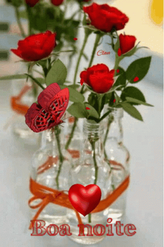 Boa Noite Clau Red Roses GIF
