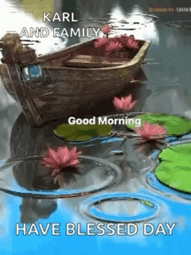 Boat Floating on Lotus Pond