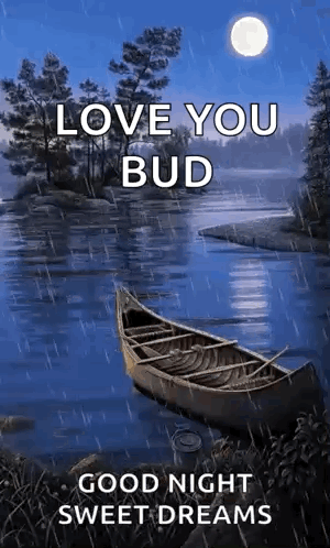 Boat Floating On Water In Rain GIF
