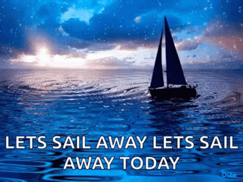 Boat Sailing During Sunset GIF