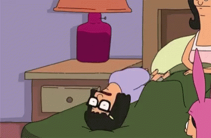 Bob from Bob's Burgers Lying on Back in Bed